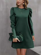 Shift Dress Women's Puff Sleeve Cut | Flattering Silhouette | S&W - 8 - Stylewhipped