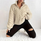 Pullover Women | High Neck with Zip and Oversized Fit | S&W - 3 - Stylewhipped