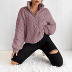 Pullover Women | High Neck with Zip and Oversized Fit | S&W - 4 - Stylewhipped