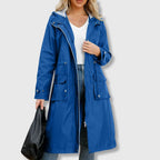 Women's Long-Line Jacket with Hood and Functional Pockets | S&W - 5 - Stylewhipped