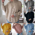 Women's Cable Knit Pullover with High Neck and Relaxed Fit | S&W - 1 - Stylewhipped