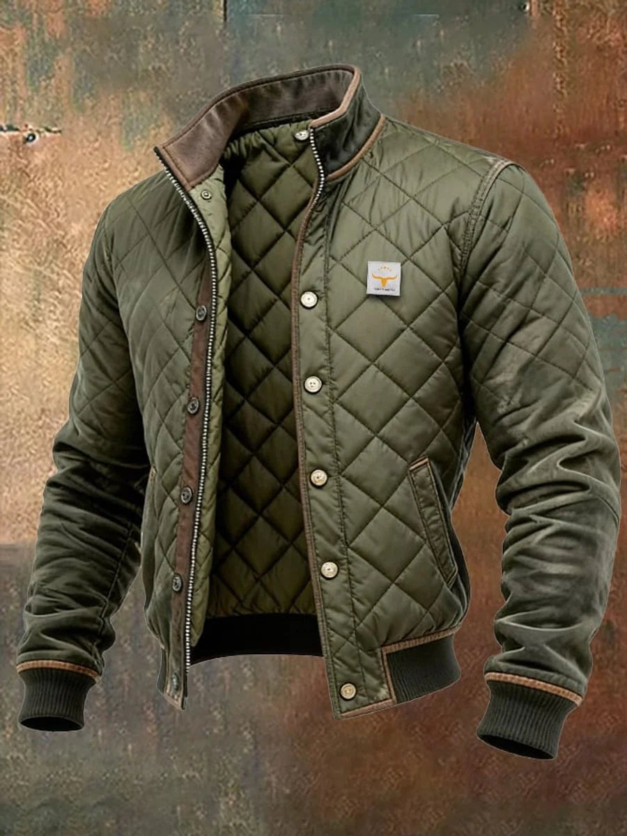 Men's Quilted Jacket with Contemporary Design and Functional Fastening | S&W - 1 - Stylewhipped