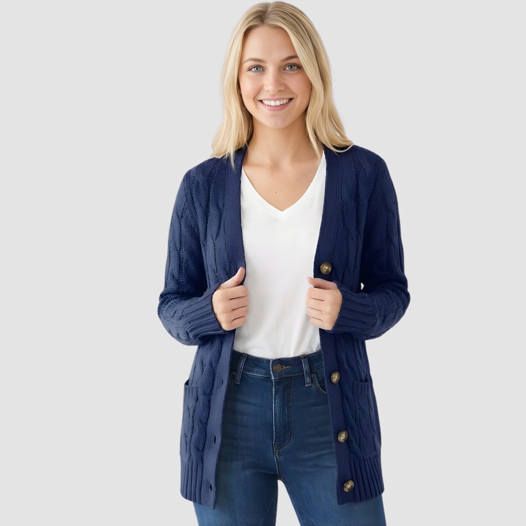 Cardigan Women | Relaxed Fit with Button Closure | S&W - 4 - Stylewhipped