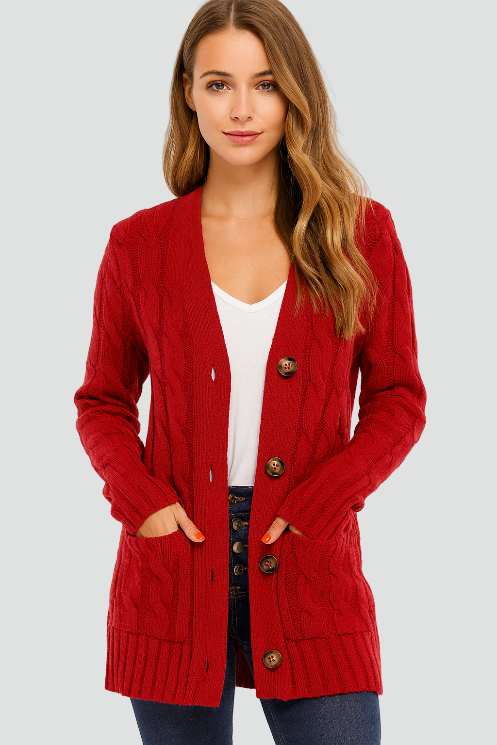 Cardigan Women | Relaxed Fit with Button Closure | S&W - 5 - Stylewhipped