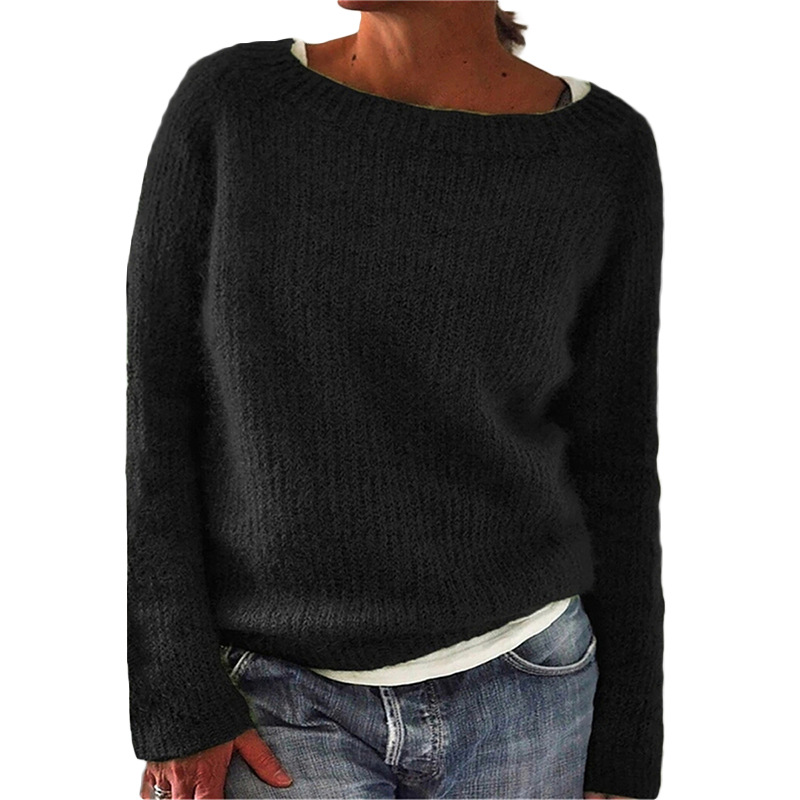 Pullover Women's Loose Fit with Wide Neckline | S&W - 2 - Stylewhipped
