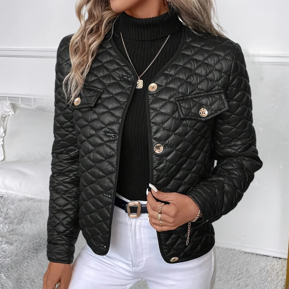 Women's Quilted Jacket | Chic Button Detail | S&W - 1 - Stylewhipped