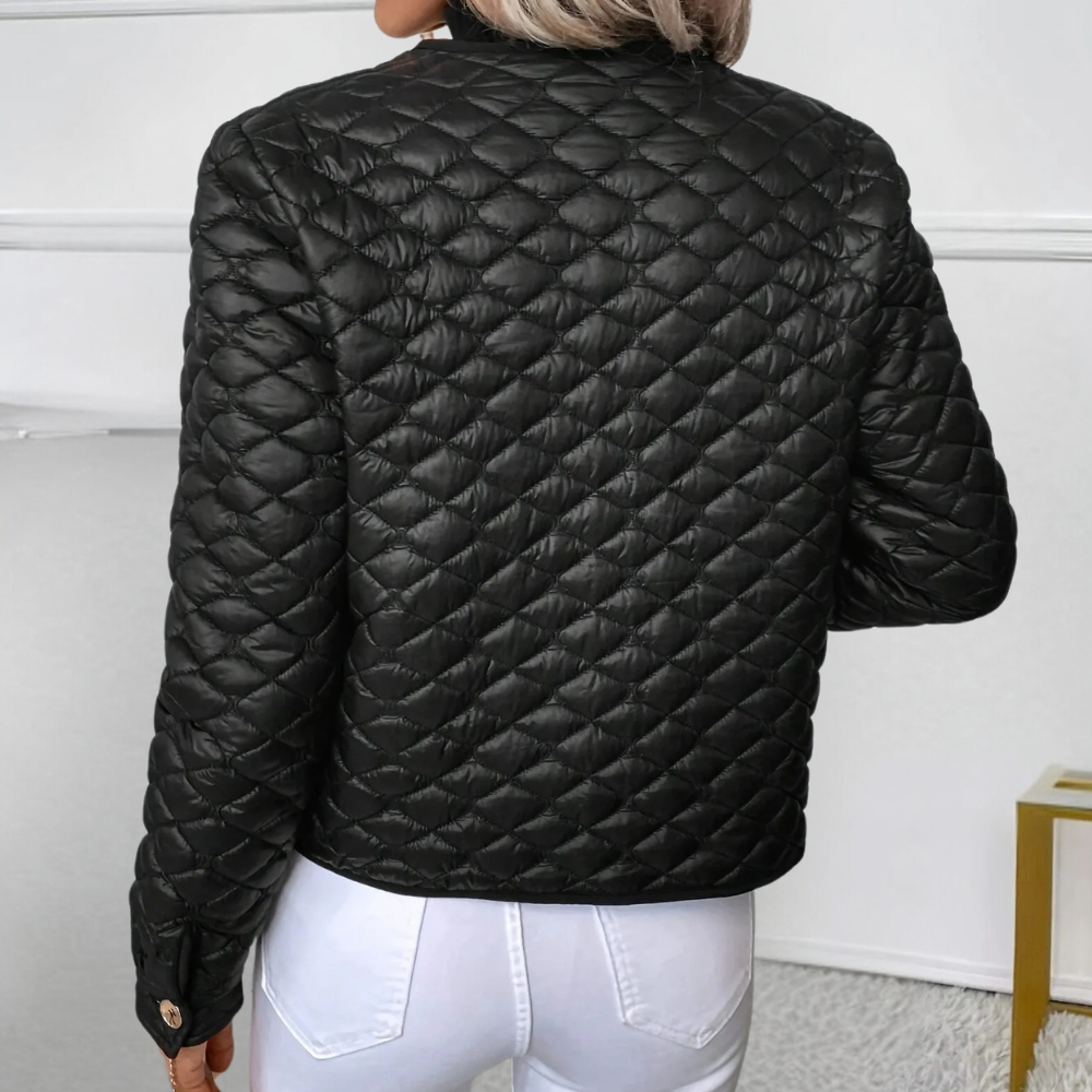 Women's Quilted Jacket | Chic Button Detail | S&W - 2 - Stylewhipped