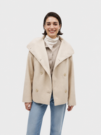 Women's Double Breasted Jacket with Wide Collar and Relaxed Fit | S&W - 3 - Stylewhipped