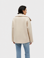 Women's Double Breasted Jacket with Wide Collar and Relaxed Fit | S&W - 4 - Stylewhipped