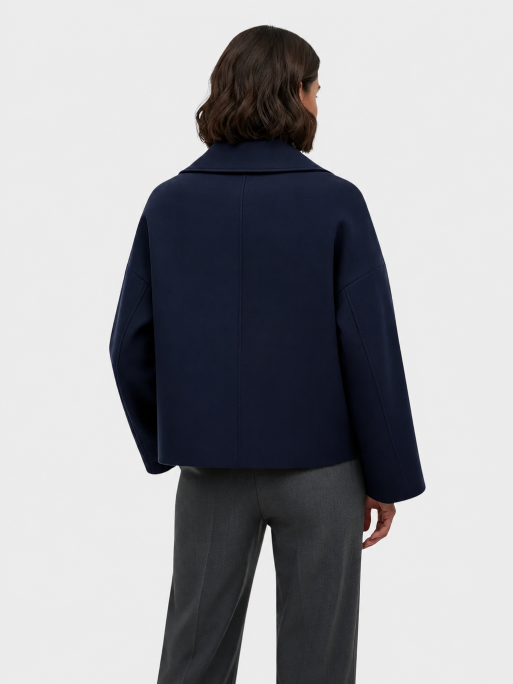 Women's Double Breasted Jacket with Wide Collar and Relaxed Fit | S&W - 6 - Stylewhipped