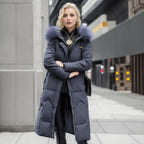 Long Padded Coat Women's with Hood and Faux Fur Collar | S&W - 13 - Stylewhipped