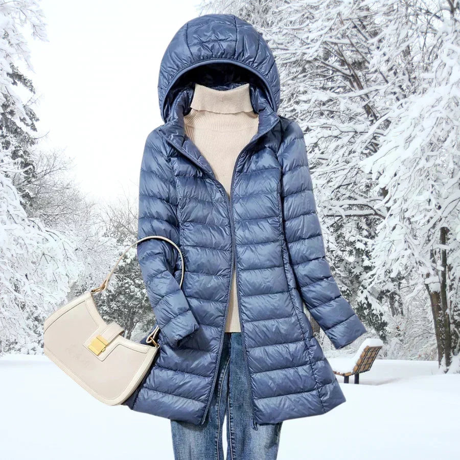 Winter Jacket Women's Long Sleeve Hooded Puffer Coat | S&W - 3 - Stylewhipped