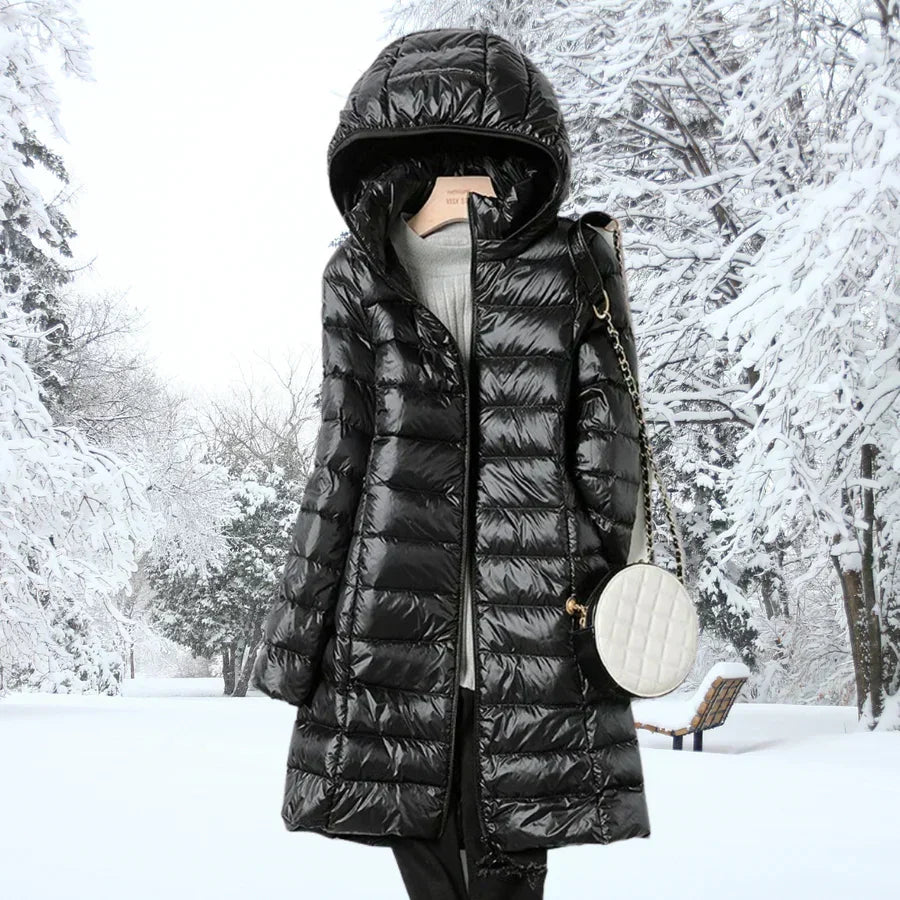 Winter Jacket Women's Long Sleeve Hooded Puffer Coat | S&W - 4 - Stylewhipped