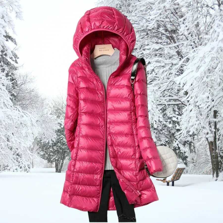 Winter Jacket Women's Long Sleeve Hooded Puffer Coat | S&W - 7 - Stylewhipped
