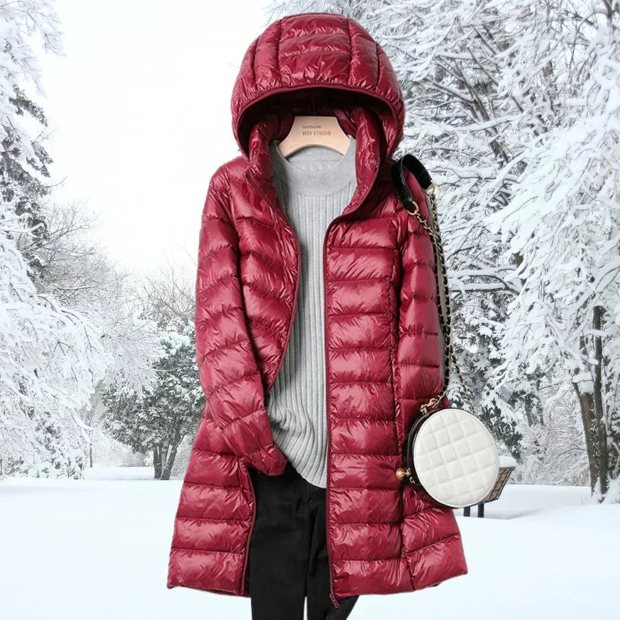 Winter Jacket Women's Long Sleeve Hooded Puffer Coat | S&W - 8 - Stylewhipped