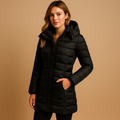 Padded Women's Coat with Hood and Zip Pockets | S&W - 1 - Stylewhipped
