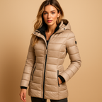 Padded Women's Coat with Hood and Zip Pockets | S&W - 3 - Stylewhipped