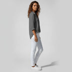 Button-Up Blouse Women's Relaxed Fit with V-Neck | S&W - 3 - Stylewhipped