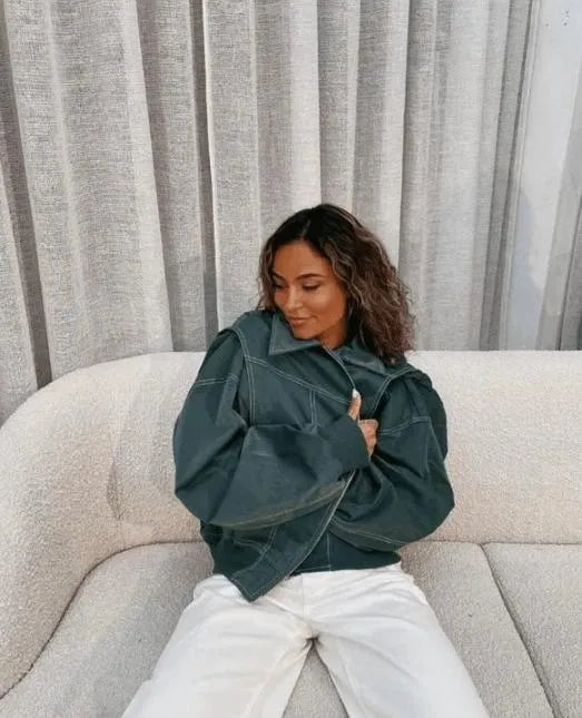 Casual Jacket for Women | Oversized Fit with Statement Sleeves | S&W - 1 - Stylewhipped