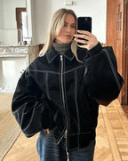 Casual Jacket for Women | Oversized Fit with Statement Sleeves | S&W - 3 - Stylewhipped