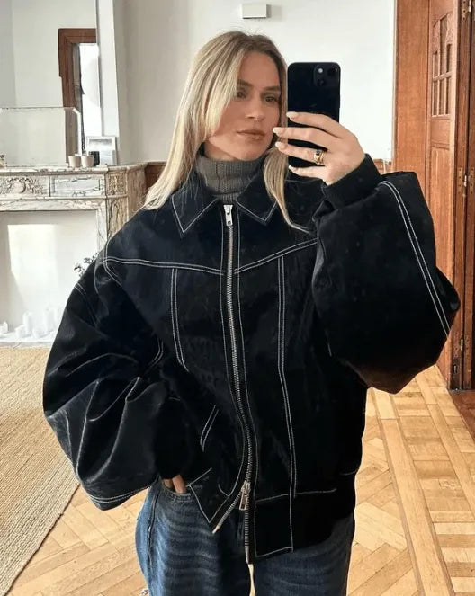 Casual Jacket for Women | Oversized Fit with Statement Sleeves | S&W - 3 - Stylewhipped