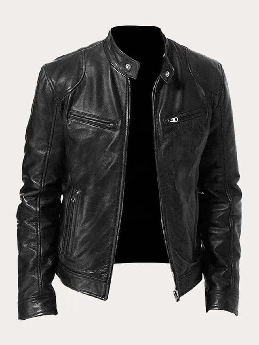 Classic Men's Biker Jacket | Timeless Style with Functional Zips | S&W - 1 - Stylewhipped