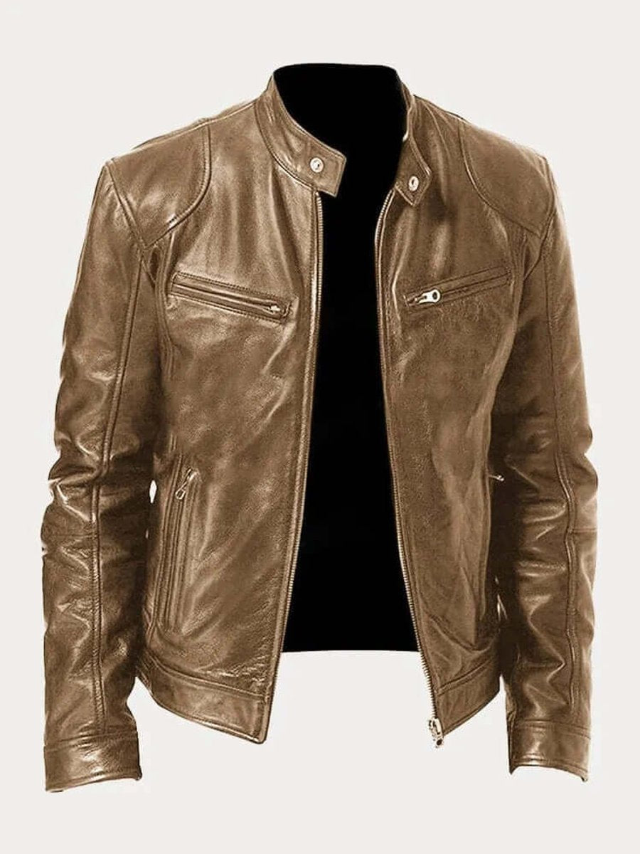 Classic Men's Biker Jacket | Timeless Style with Functional Zips | S&W - 5 - Stylewhipped