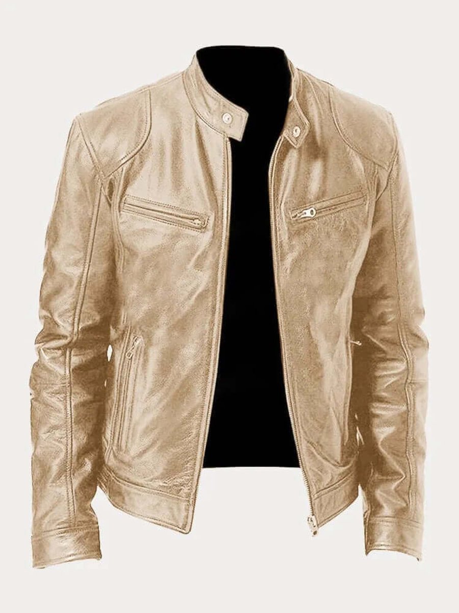 Classic Men's Biker Jacket | Timeless Style with Functional Zips | S&W - 6 - Stylewhipped
