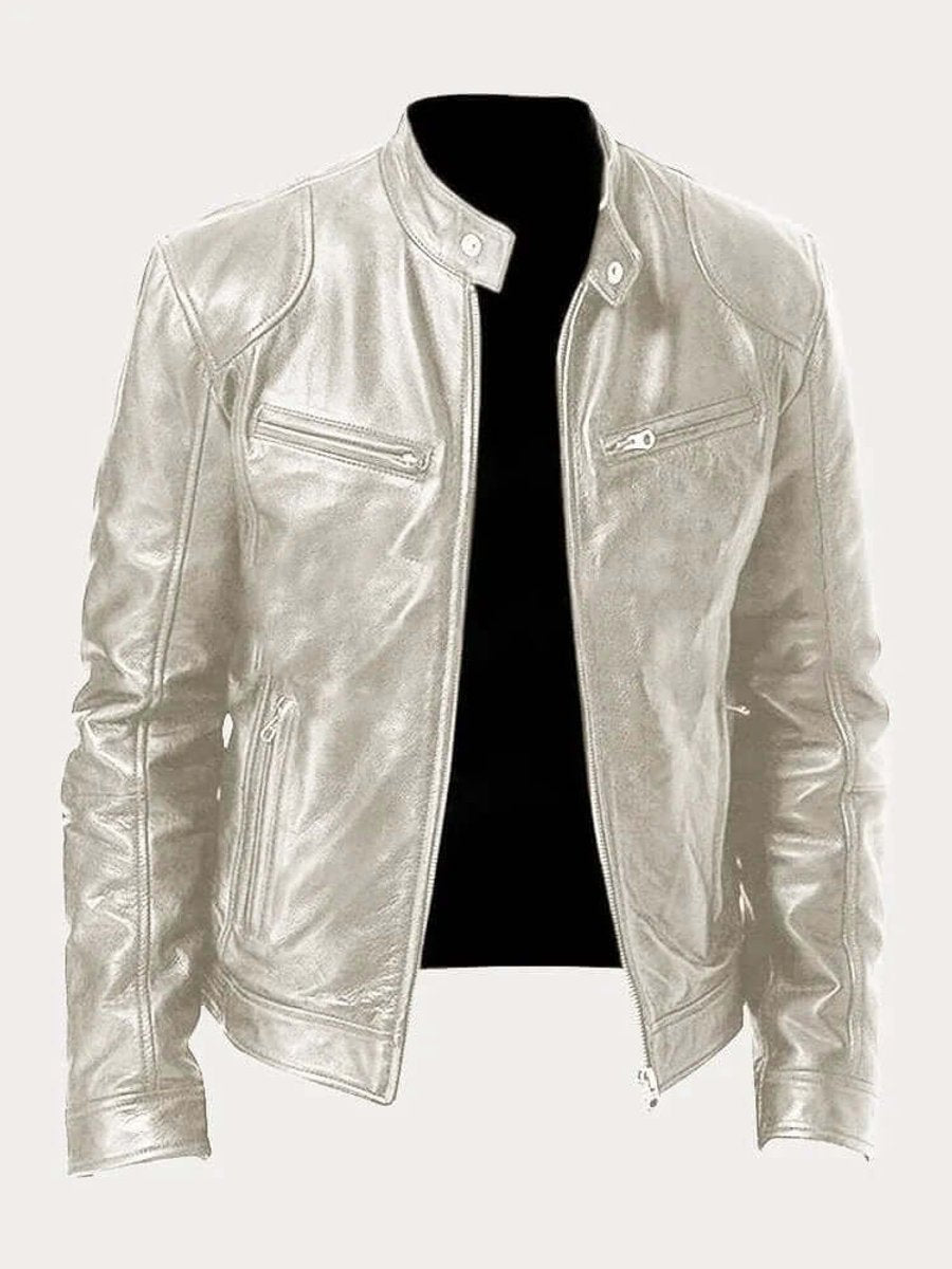 Classic Men's Biker Jacket | Timeless Style with Functional Zips | S&W - 7 - Stylewhipped