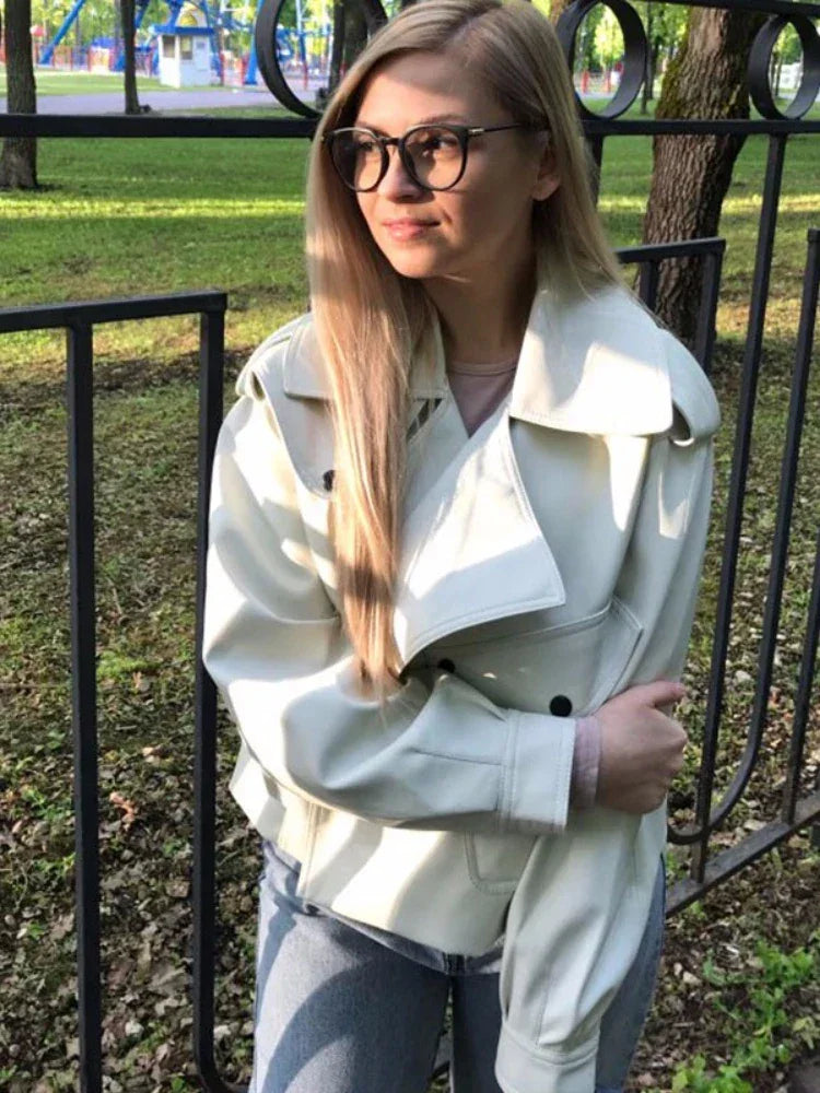 Biker Jacket Women | Cropped Design with Belted Waist | S&W - 2 - Stylewhipped