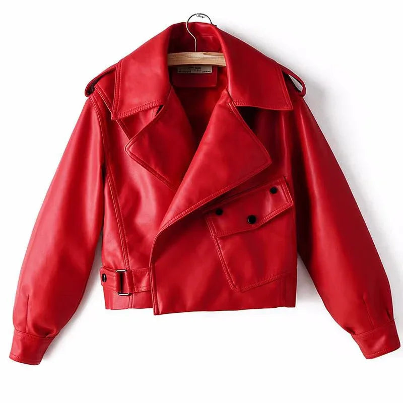 Biker Jacket Women | Cropped Design with Belted Waist | S&W - 3 - Stylewhipped