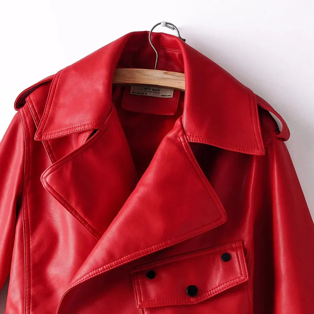 Biker Jacket Women | Cropped Design with Belted Waist | S&W - 5 - Stylewhipped