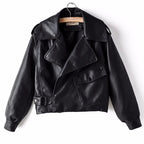 Biker Jacket Women | Cropped Design with Belted Waist | S&W - 7 - Stylewhipped