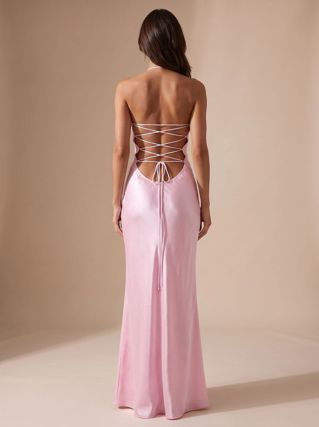 Evening Dress Women Halterneck Design with Tie Back | S&W - 7 - Stylewhipped