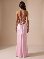 Evening Dress Women Halterneck Design with Tie Back | S&W - 7 - Stylewhipped