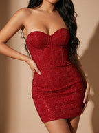Mini Dress Women | Strapless Design with Fitted Silhouette | S&W - 6 - Stylewhipped