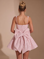 Mini Dress Women's Flared Silhouette with Bow Detail | S&W - 3 - Stylewhipped