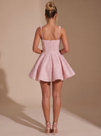 Mini Dress Women's Flared Silhouette with Bow Detail | S&W - 5 - Stylewhipped