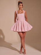 Mini Dress Women's Flared Silhouette with Bow Detail | S&W - 8 - Stylewhipped