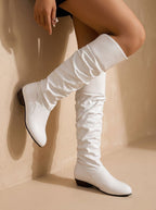 Knee-High Boots Women's Slouchy Style with Low Block Heel | S&W - 9 - Stylewhipped