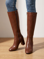 Knee-High Heeled Boots for Women | Chic Block Heel Design | S&W - 1 - Stylewhipped