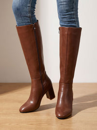 Knee-High Heeled Boots for Women | Chic Block Heel Design | S&W - 1 - Stylewhipped
