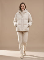 Puffer Jacket Women's Relaxed Fit with Hood | S&W - 1 - Stylewhipped