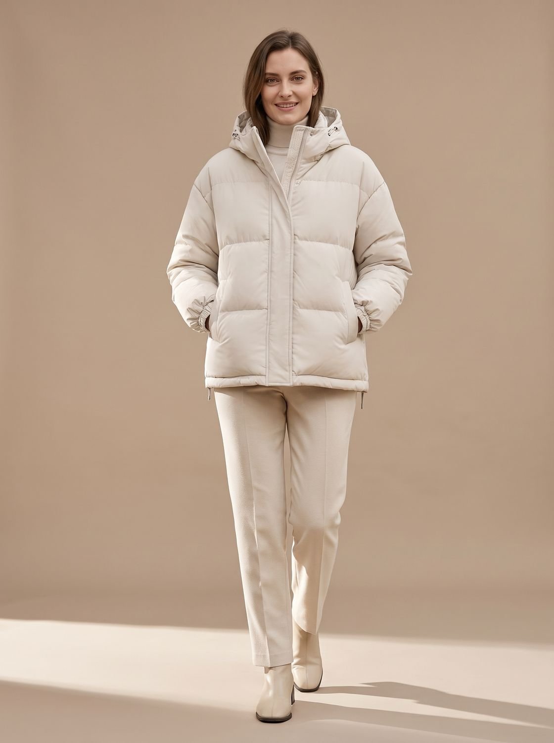 Puffer Jacket Women's Relaxed Fit with Hood | S&W - 1 - Stylewhipped