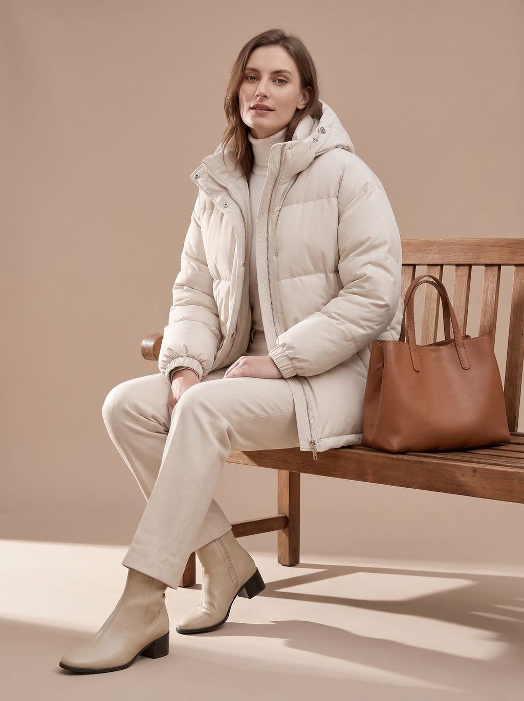 Puffer Jacket Women's Relaxed Fit with Hood | S&W - 4 - Stylewhipped