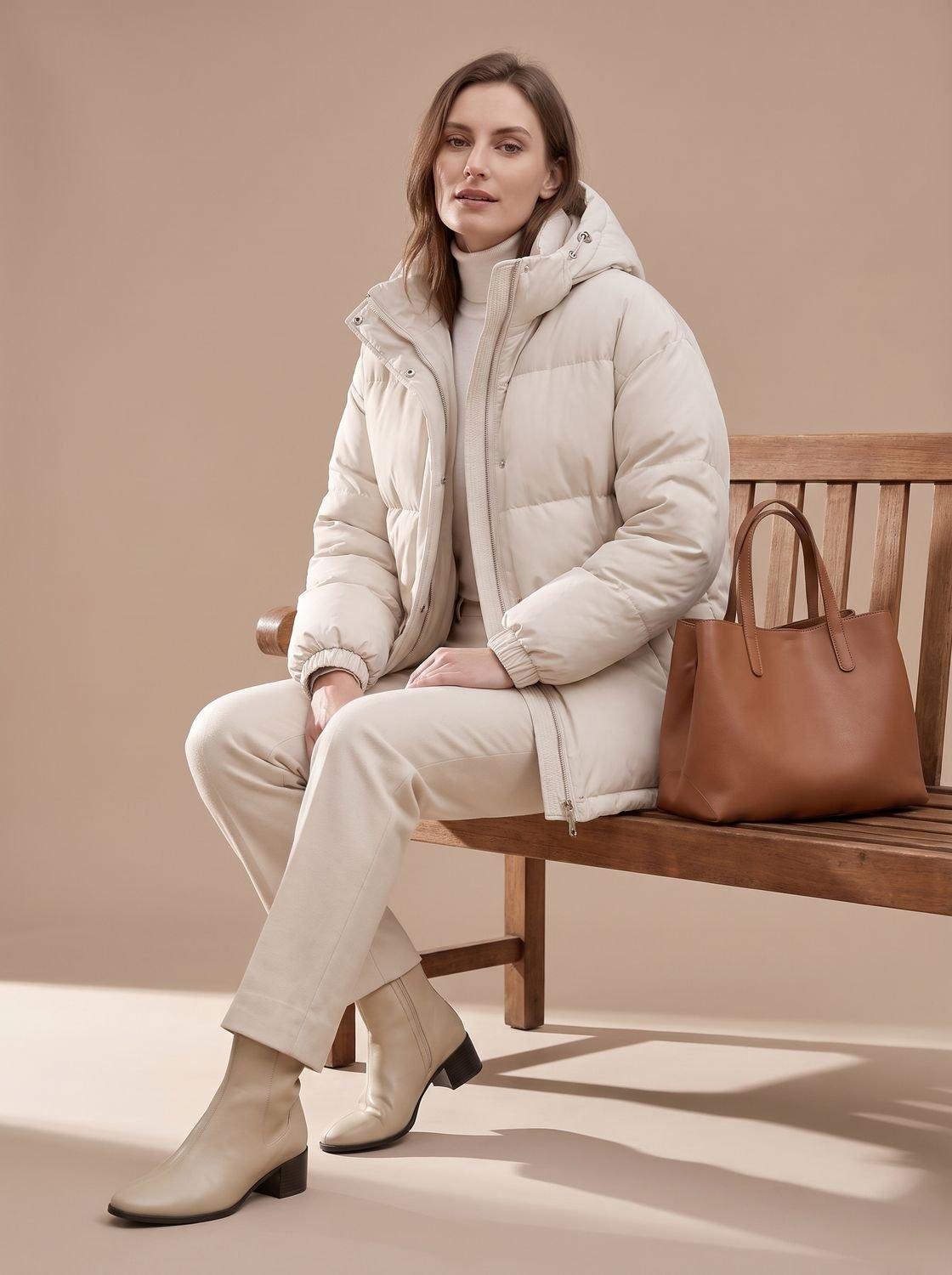 Puffer Jacket Women's Relaxed Fit with Hood | S&W - 4 - Stylewhipped