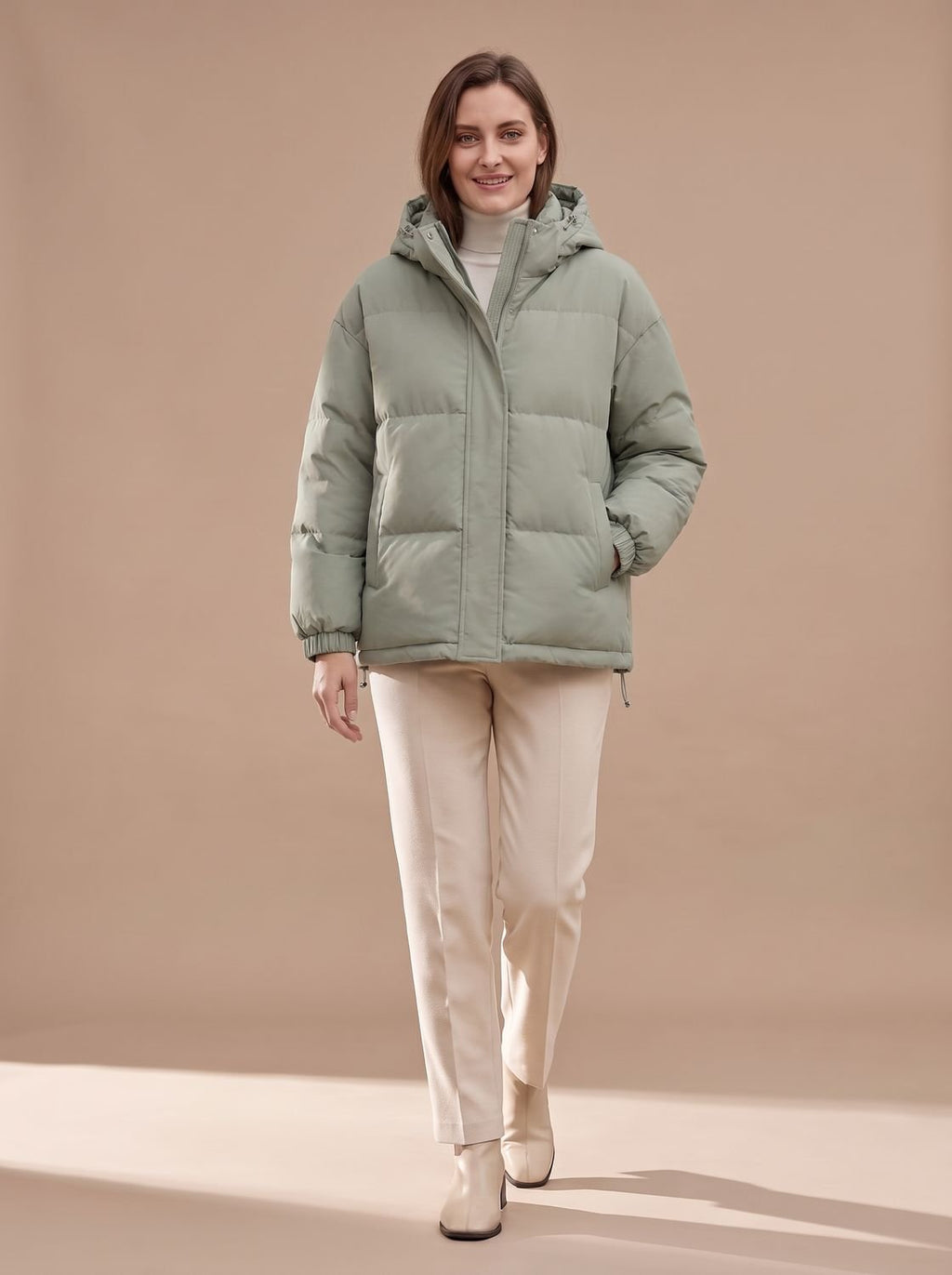 Puffer Jacket Women's Relaxed Fit with Hood | S&W - 5 - Stylewhipped
