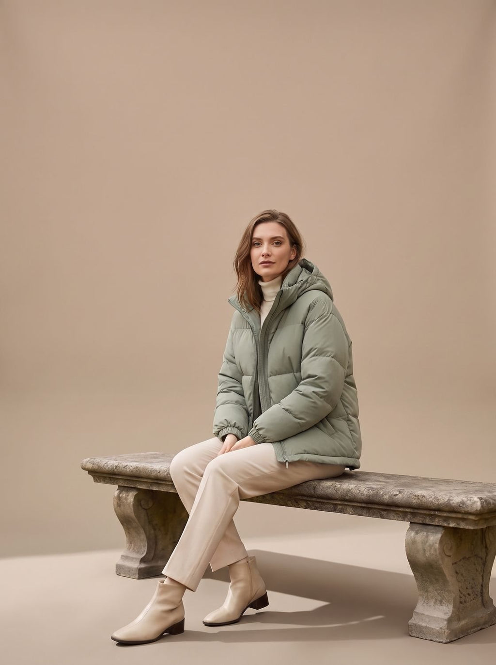 Puffer Jacket Women's Relaxed Fit with Hood | S&W - 7 - Stylewhipped