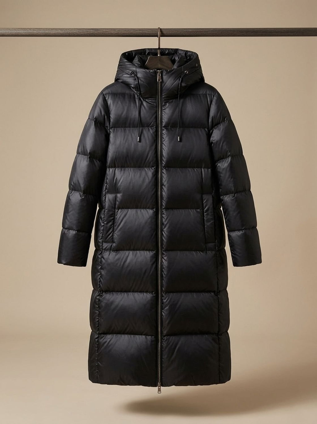 Long-Line Women's Puffer Coat with Hood and Flattering Silhouette | S&W - 3 - Stylewhipped
