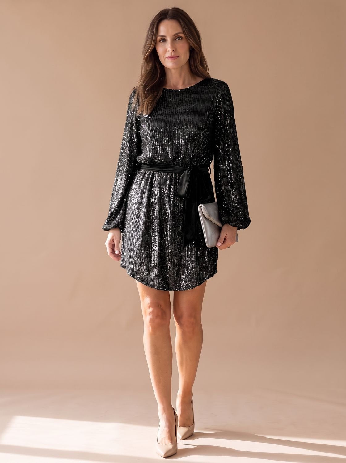 Mini Dress Women's Flattering A-Line Silhouette with Tie Waist | S&W - 2 - Stylewhipped